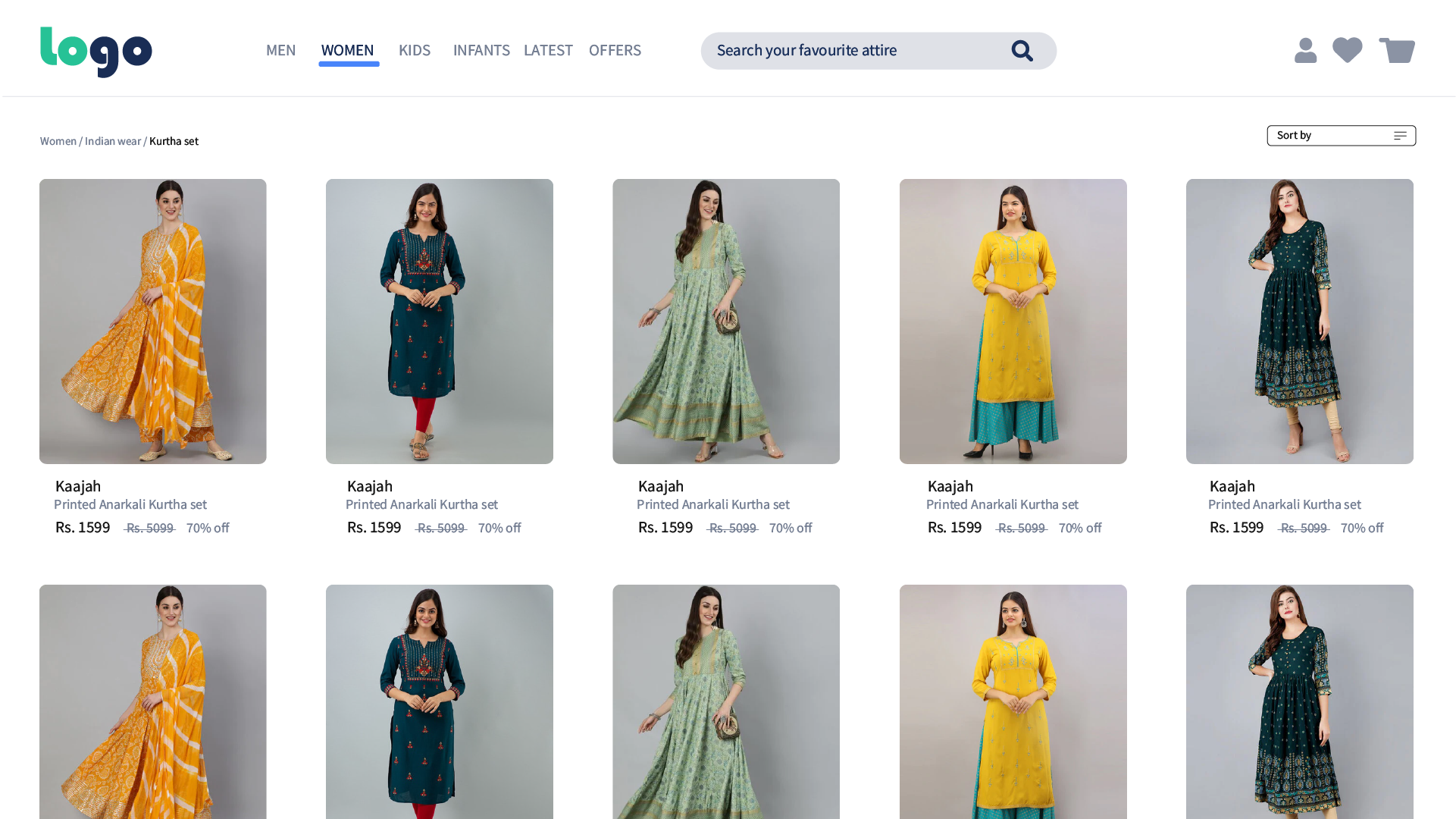 Product Listing View showcasing Visual Attire Catalogue and Price Tags
