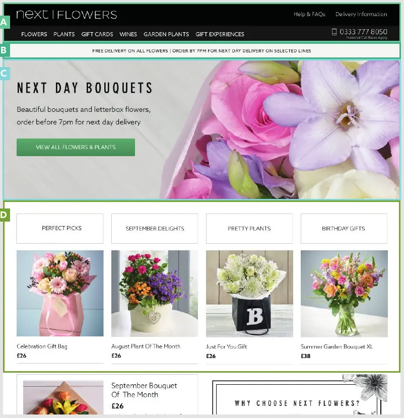 After: Web Core Experience applied to the homepage